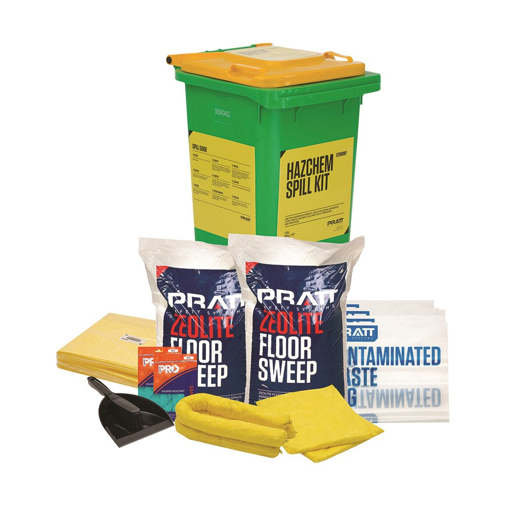 Economy 120ltr Hazchem Spill Kit, Wheelie Bin - ESKH120