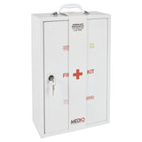 Essential Workplace Response First Aid Kit in Metal Wall Cabinet - FAEWM