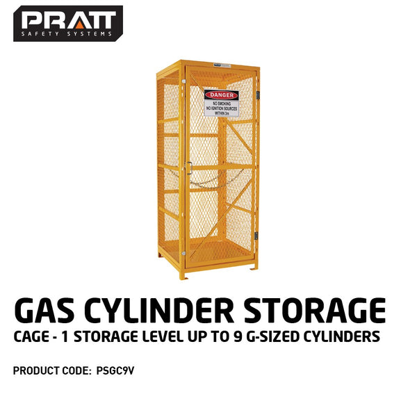 Gas Cylinder Storage Cage. 1 Storage Level - 9 G-Sized Cylinders - PSGC9V