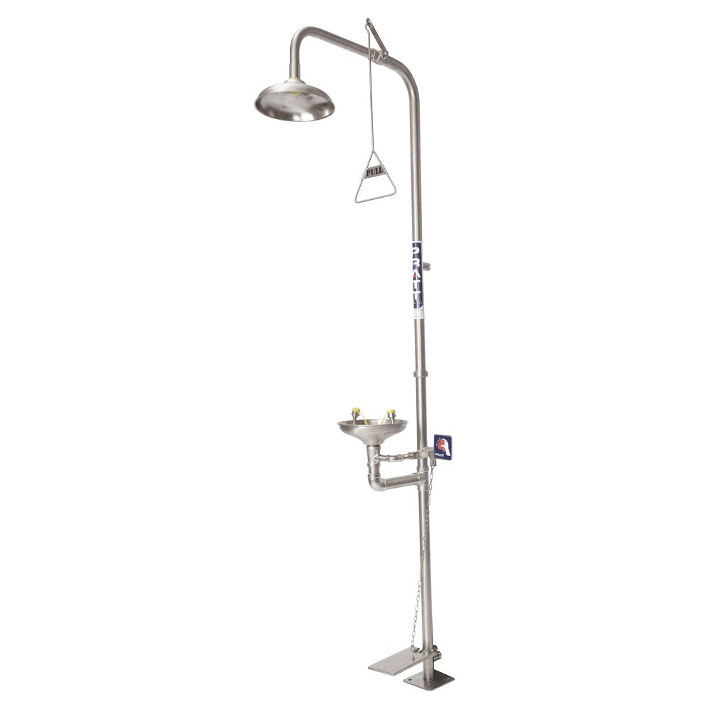 Combination 304SS Shower Non Aerated Single Nozzle Eye With Bowl & Foot Treadle - SE693