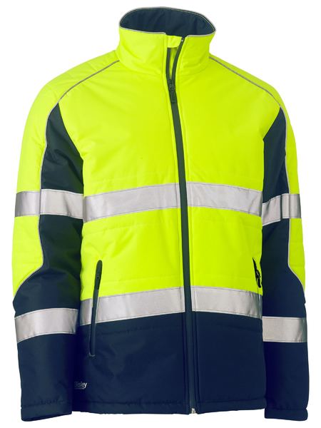 Bisley Taped Hi Vis Puffer Jacket with Stand Collar - BJ6829T