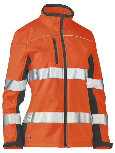Bisley Women's Taped Two Tone Hi Vis Soft Shell Jacket - BJL6059T