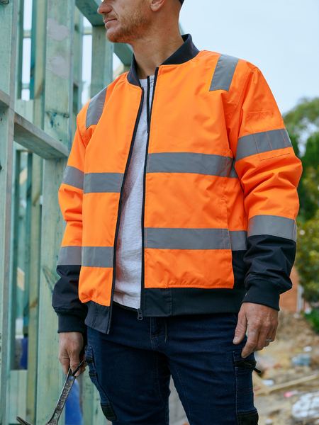 Bisley Taped Hi Vis Bomber Jacket with Padded Lining - BJ6730T