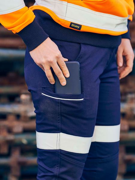 Bisley Women's Taped Mid Rise Stretch Cotton Pants - BPL6015T