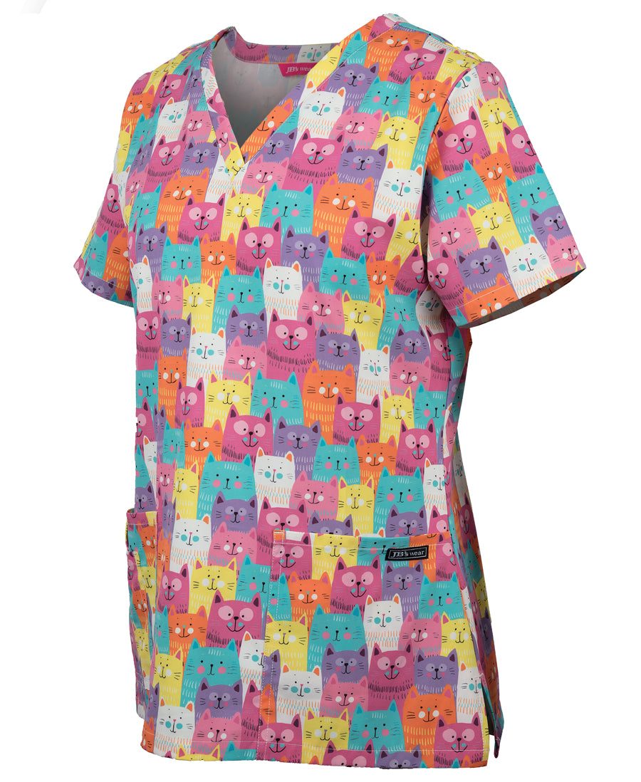 Ladies Scrub Top Printed - 4STP1