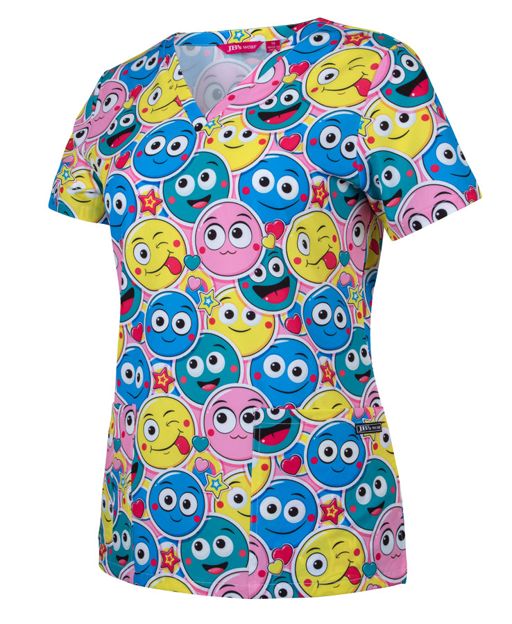 Ladies Scrub Top Printed - 4STP1