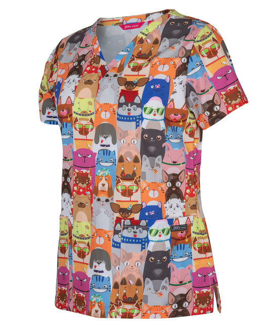 Ladies Scrub Top Printed - 4STP1
