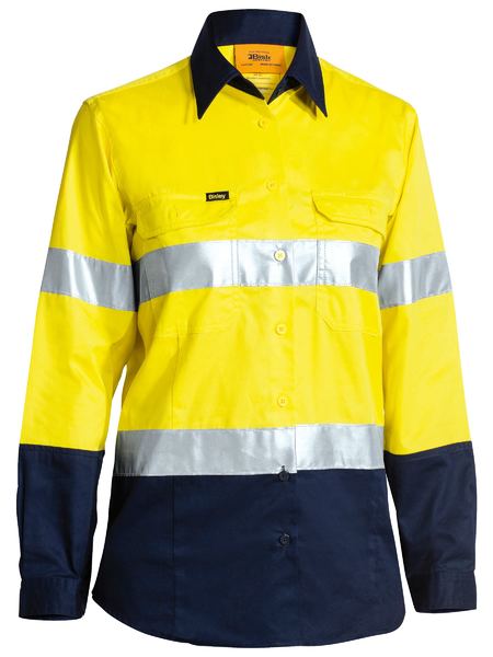 Bisley Women's Taped Hi Vis Cool Lightweight Drill Shirt - BL6896