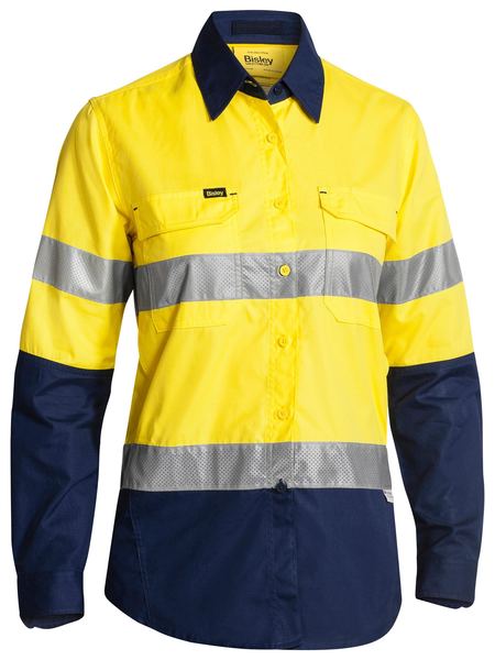 Bisley Women's X Airflow Taped Hi Vis Ripstop Shirt - BL6415T