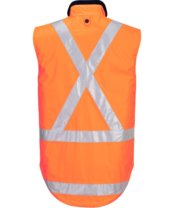 MX214 - X Back Polar Fleece Reversible Vest Orange