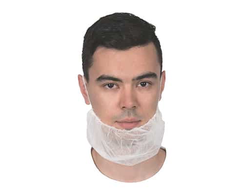Disposable Beard Cover w/ Double Ear Loop WHITE - Pallet of 20 cartons (20000 units)