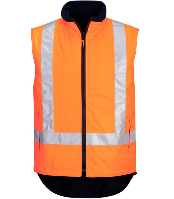 MX214 - X Back Polar Fleece Reversible Vest Orange