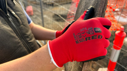 Nexus G802R red crinkle latex coated work gloves