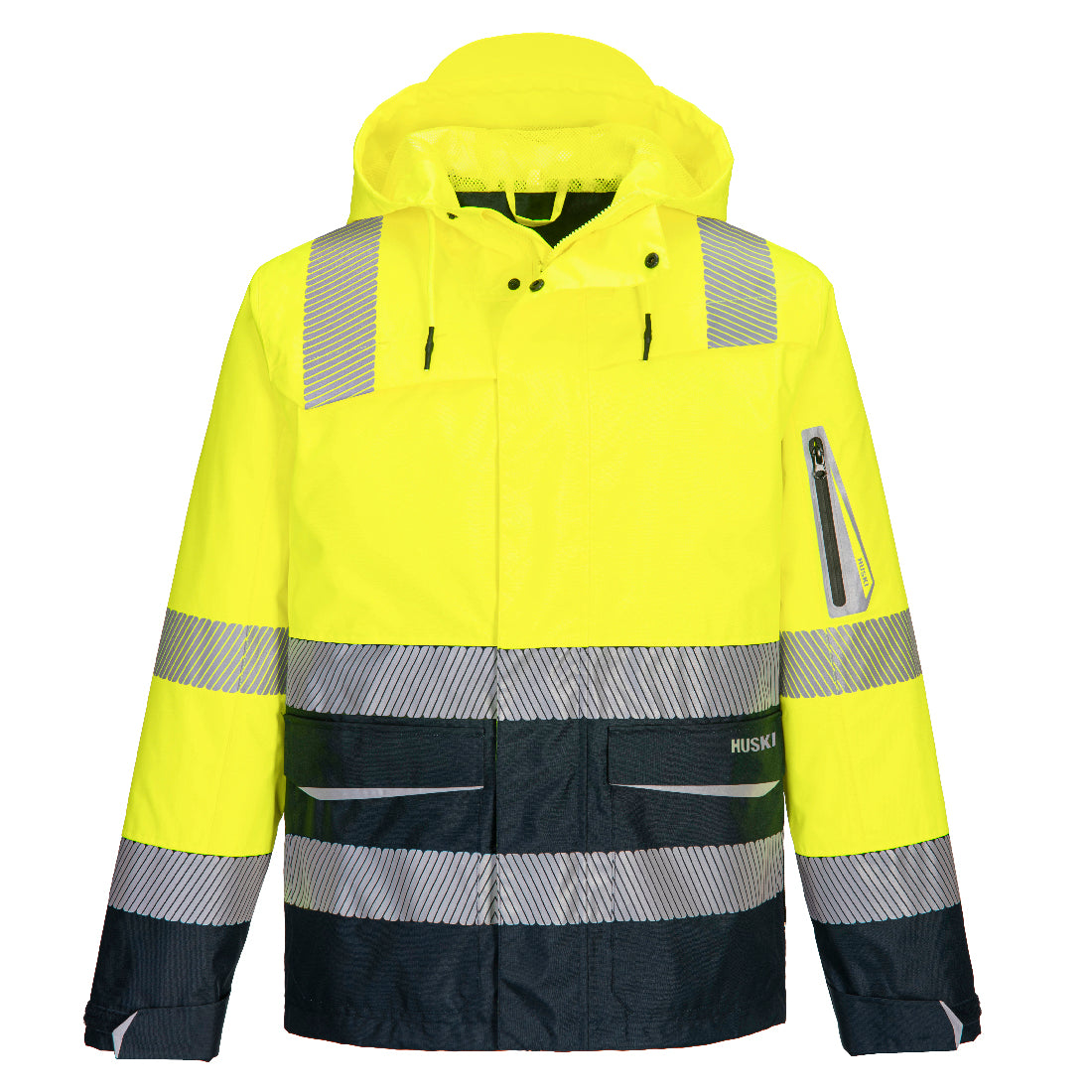 Huski Hi-Vis Contrast Rain Jacket Yellow/Navy - K8201