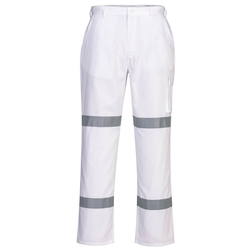 Taped Night Cotton Drill Pants White - MP709
