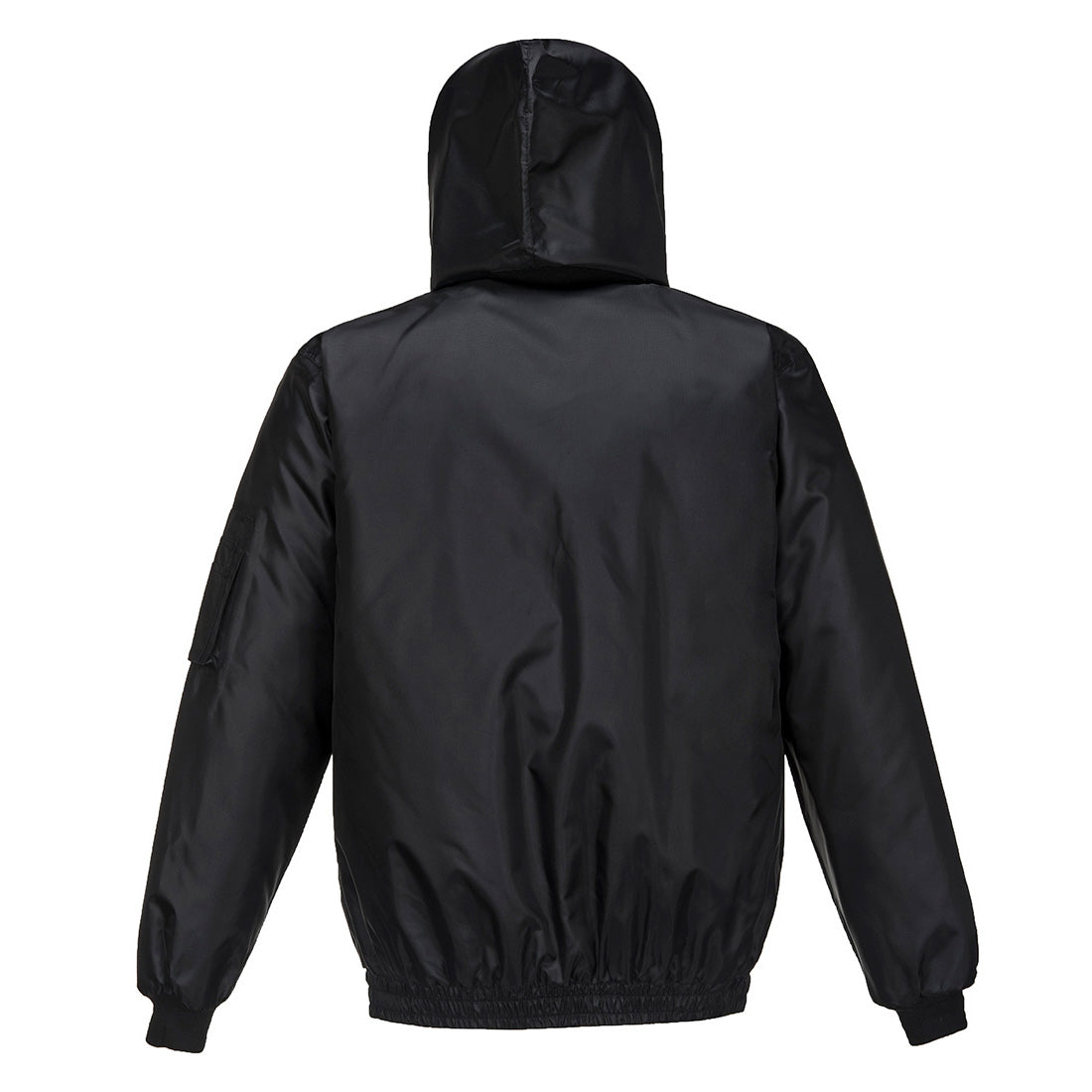 MR304 Rain Bomber Jacket – Waterproof, Black, Pack-Away Hood