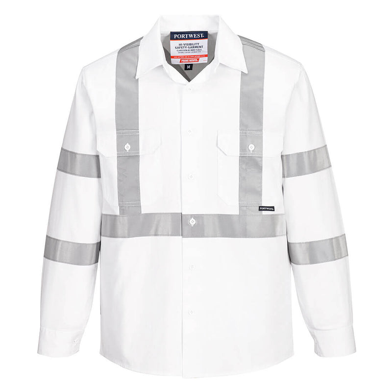 Taped Night Cotton Drill Shirt White - MX303