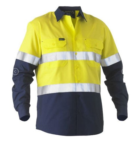 Bisley Recycle Taped Two Tone Hi Vis Drill Shirt - BS6996T