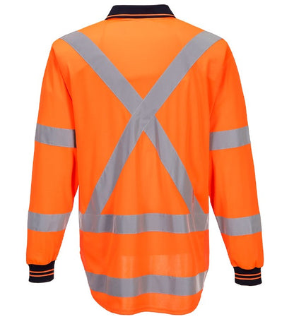 TM312 - TTMC Polo Shirt Hi-Vis with Tape L/S Orange
