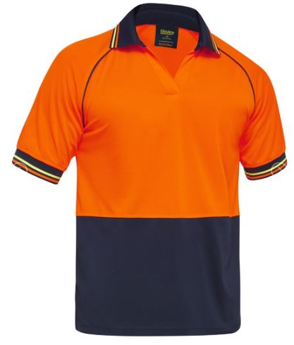 Bisley Two Tone Hi Vis V-Neck Polo - BK1440