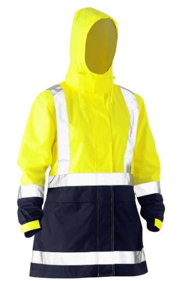 Bisley Women's Taped Hi Vis Recycled Rain Shell Jacket - BJL6766T