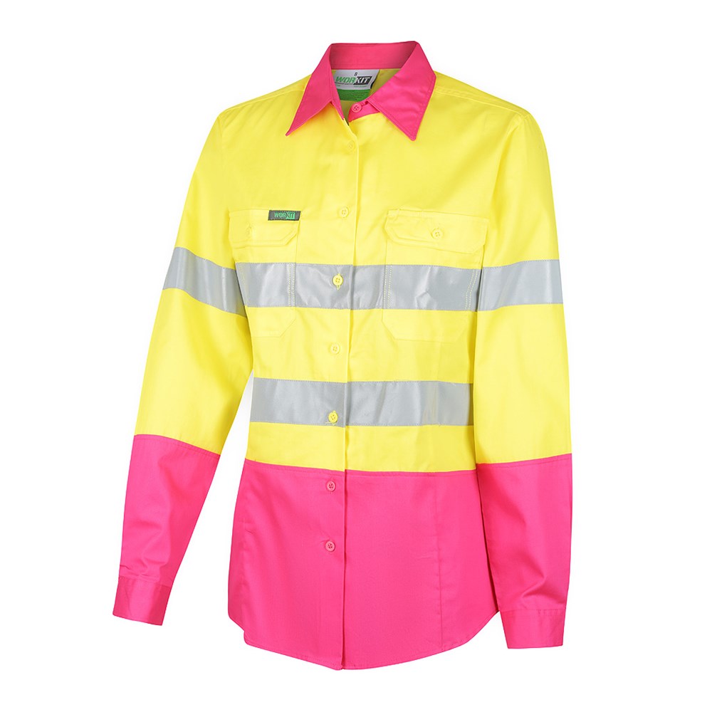 Hi-Vis Womens 2 Tone Lightweight Taped Shirt - 2012