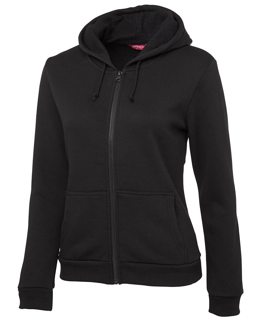 LADIES P/C FULL ZIP HOODIE BLACK - 3PZH1