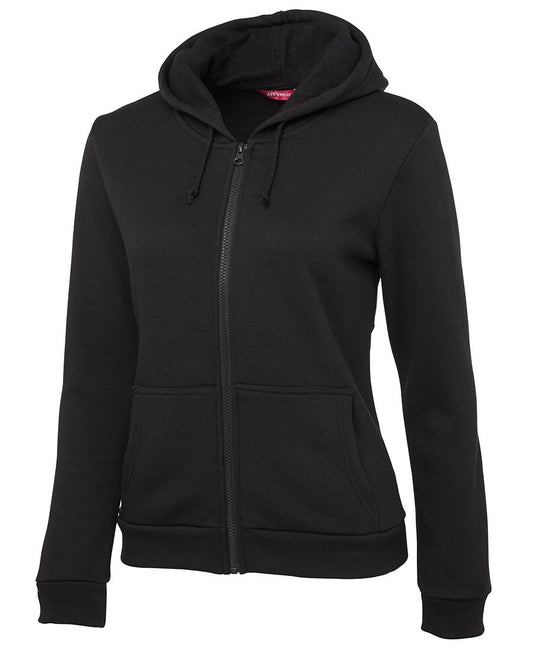 LADIES P/C FULL ZIP HOODIE BLACK - 3PZH1