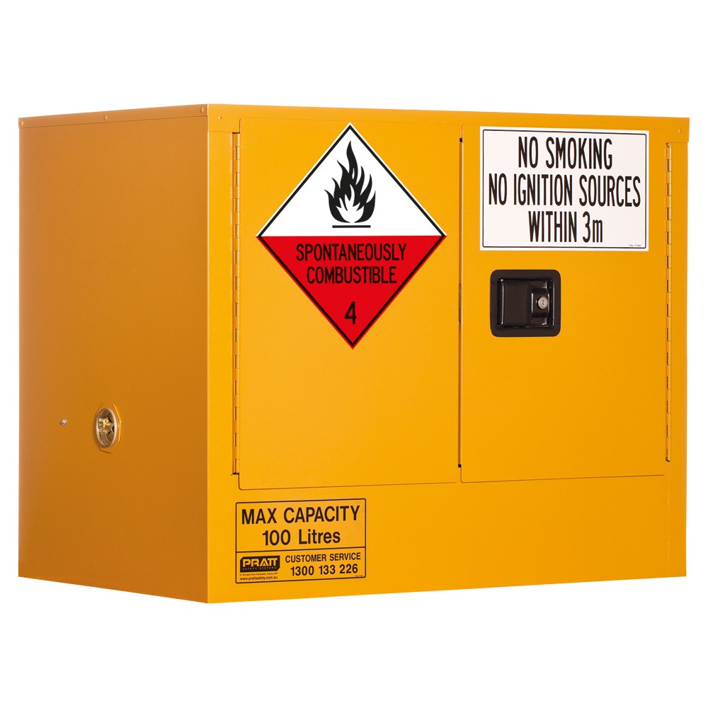 Class 4 Dangerous Goods Storage Cabinet 100L 2 Door,1 Shelf - 5535AC4
