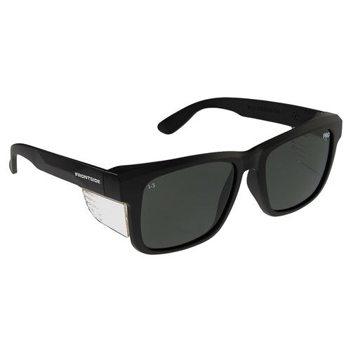 SAFETY GLASSES FRONTSIDE POLARISED SMOKE LENS WITH BLACK FRAME- 6512BK