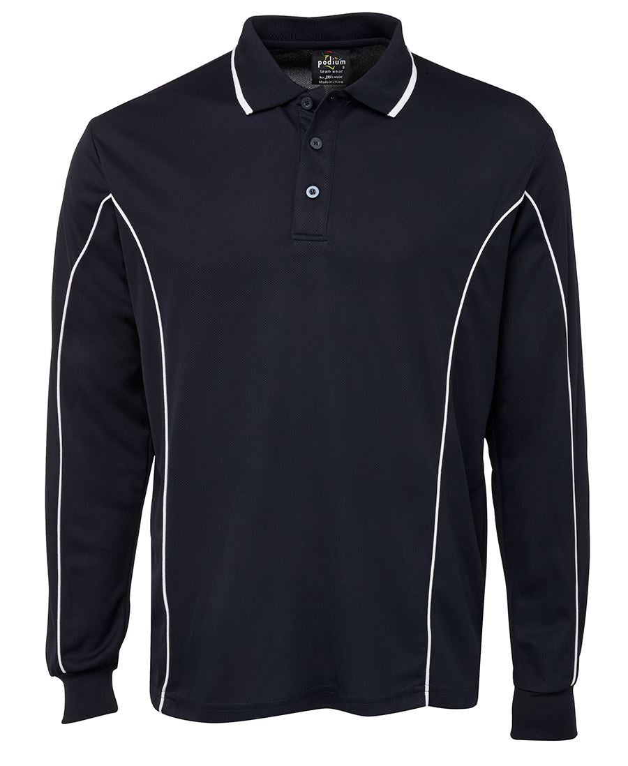 PODIUM LONG SLEEVE PIPING POLO - 7PIPL