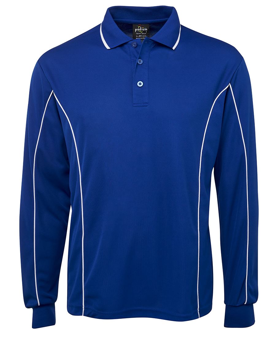 PODIUM LONG SLEEVE PIPING POLO - 7PIPL