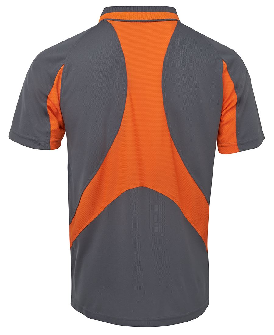 Zip Poly Polo Grey/Orange - 7PZPP