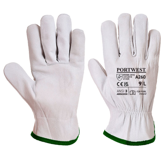Leather Driver 115 Goat Grain Glove Grey (12 PACK) - A260