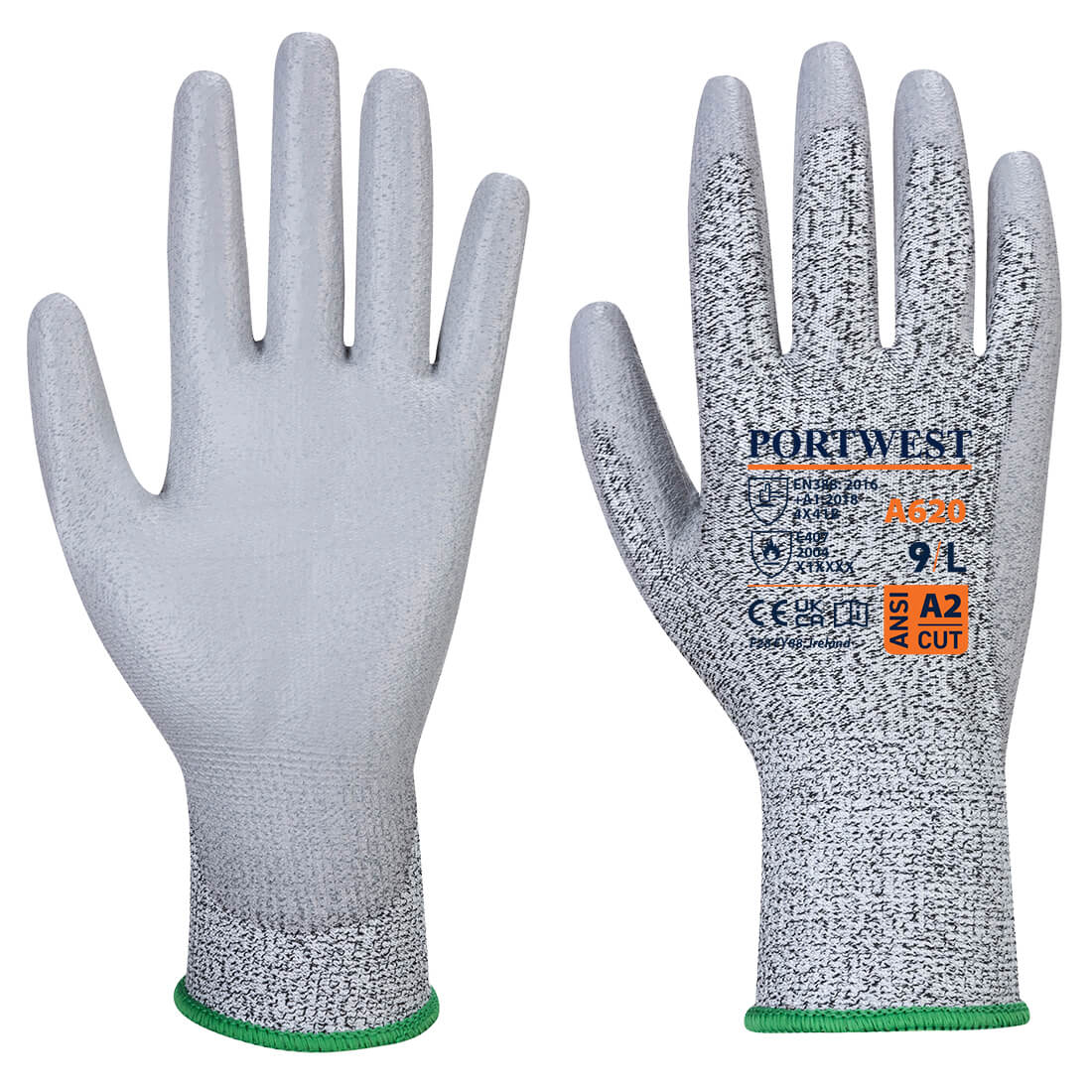 LR CUT PU Palm Glove Grey (12 PACK) - A620