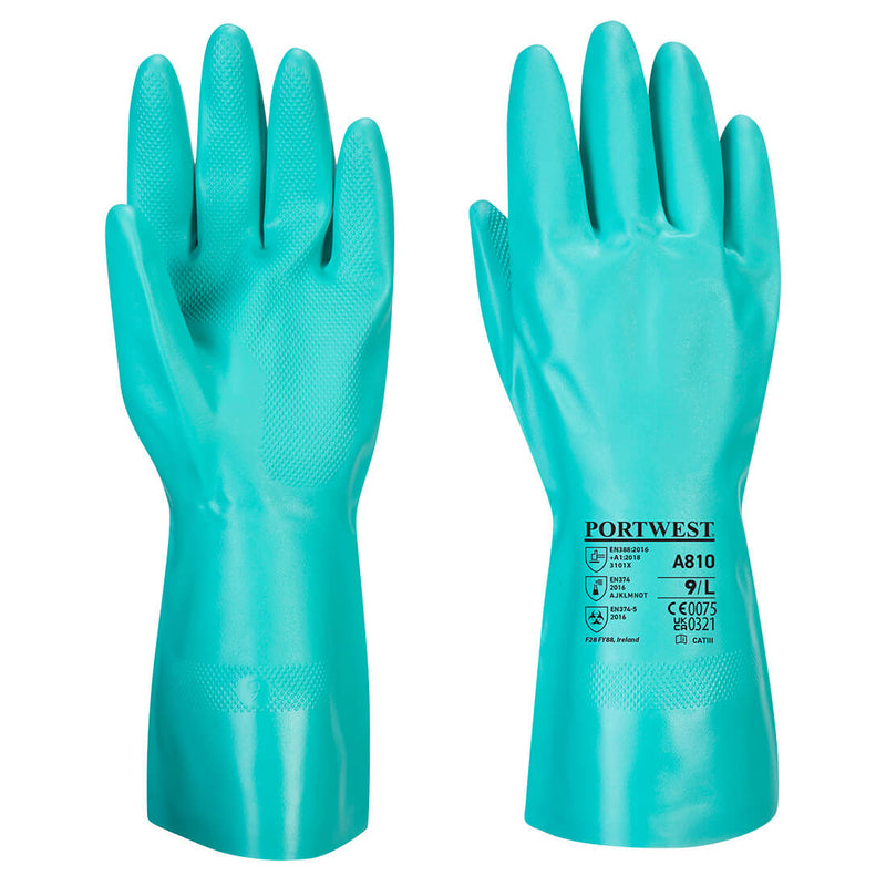 Nitrosafe Chemical Gauntlet Gloves Green - A810
