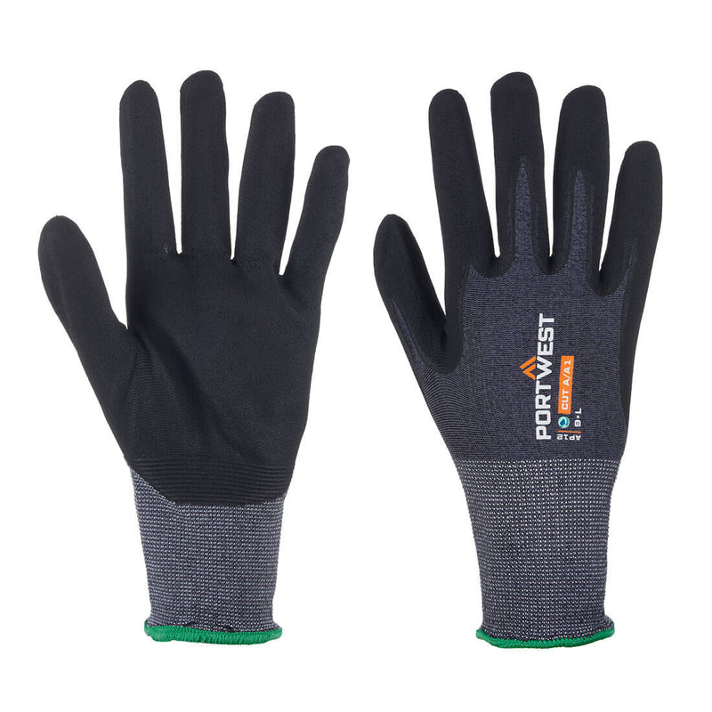 recycled npr15 mcro foam glove - 12 pack grey/black ap12