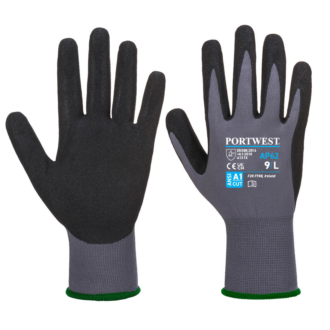 Dermiflex Aqua Glove Grey/Black (12 PACK) - AP62