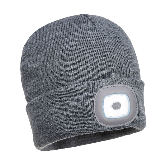 Single LED Head Light USB Rechargeable Beanie - B029