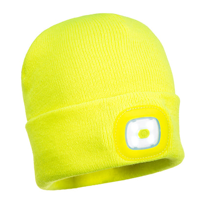Single LED Head Light USB Rechargeable Beanie - B029