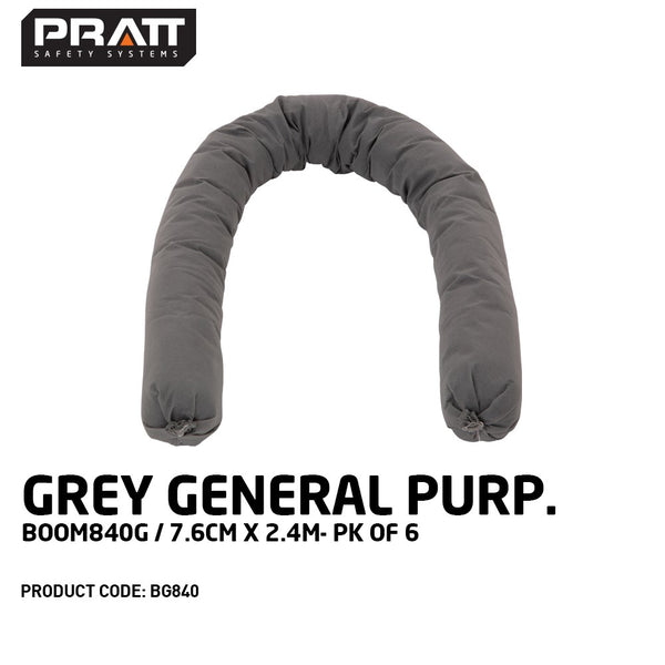 Grey General Purpose Boom 840g / 7.6cm X 2.4m (6 pack) - BG840