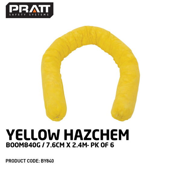 Yellow Hazchem Boom 840g / 7.6cm X 2.4m (6 pack) - BY840