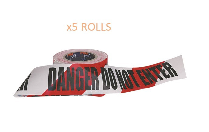 BARRICADE TAPE 5 PACK - 100M X 75MM DANGER DO NOT ENTER PRINT - DDNET10075