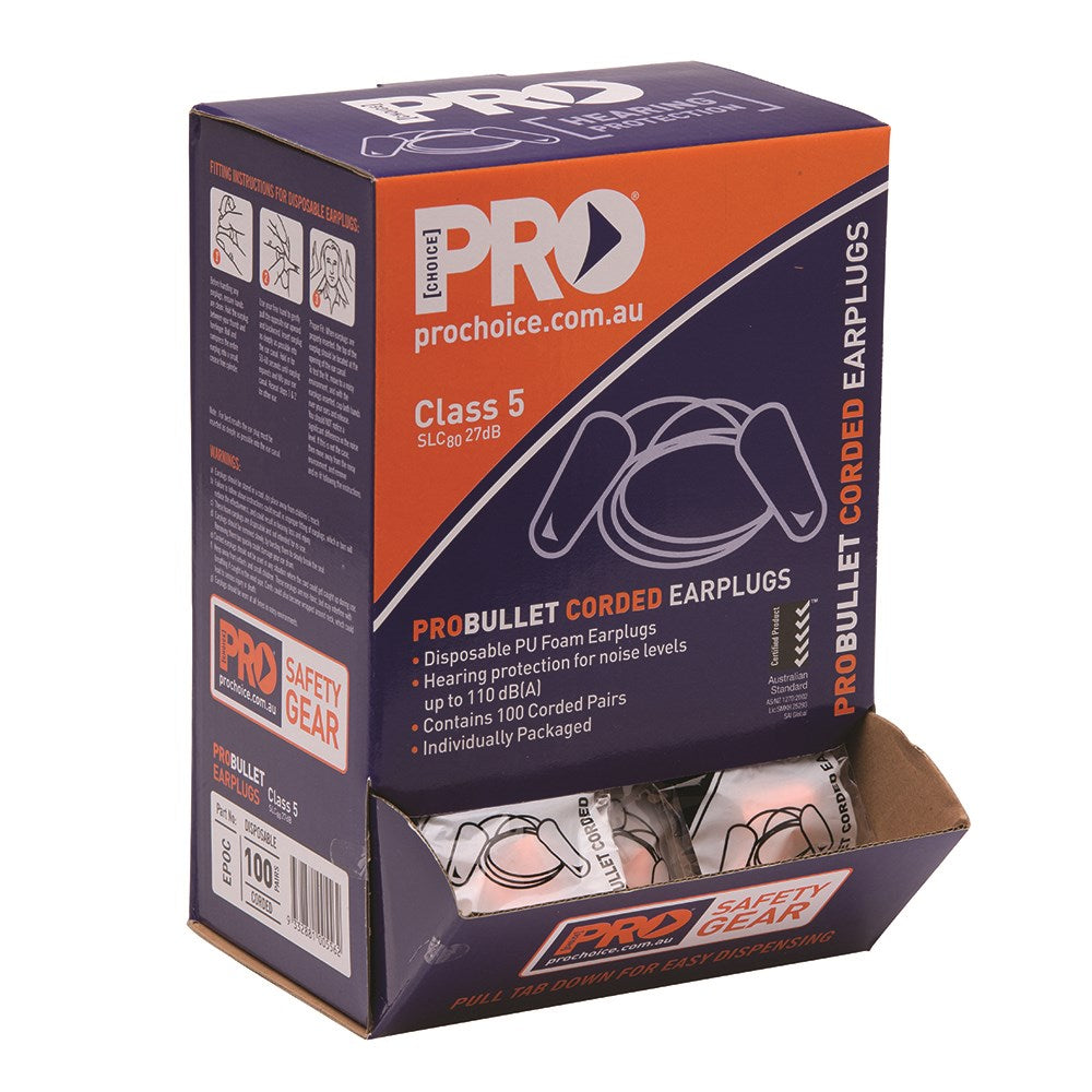 ProBullet Disposable Corded Earplugs - EPOC