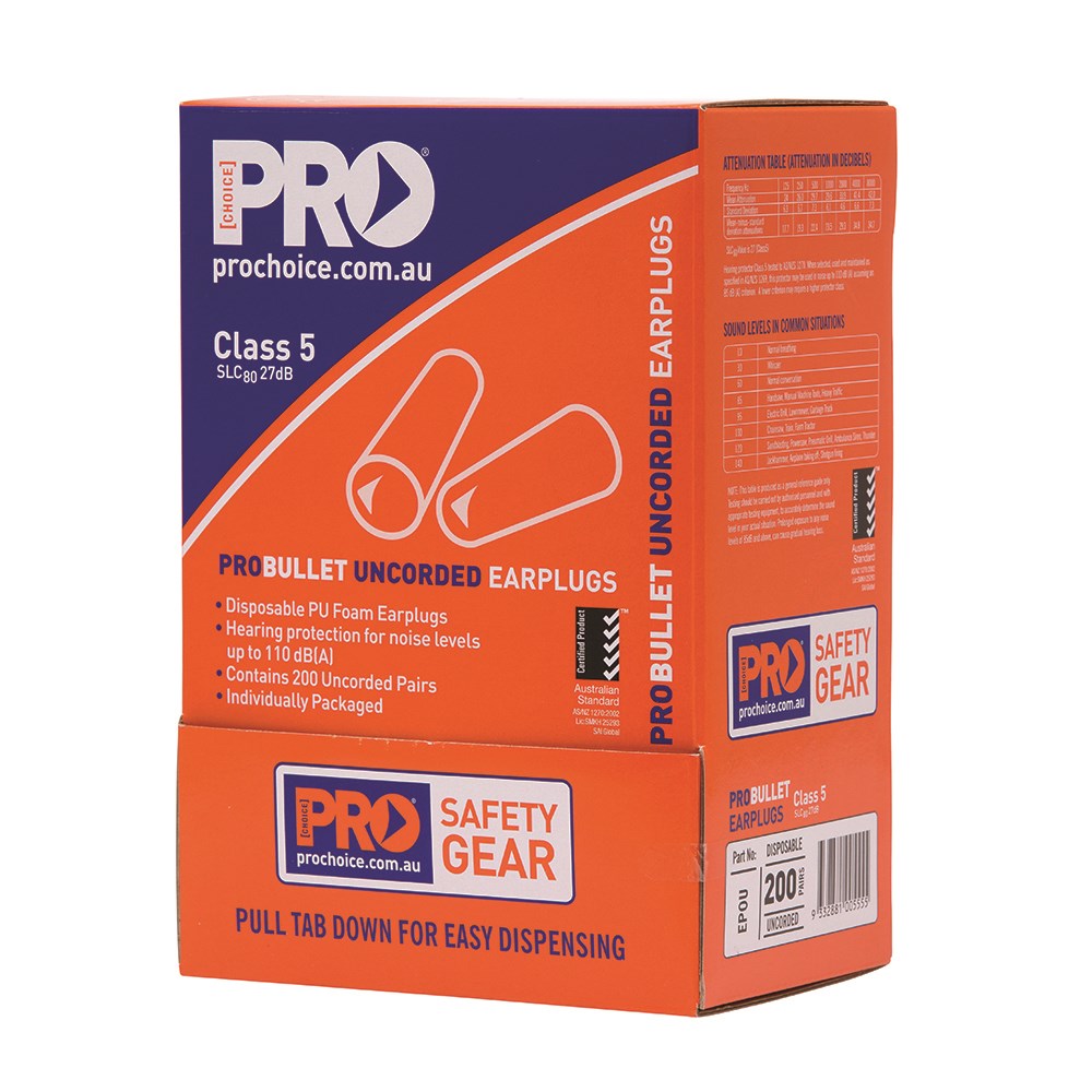 ProBullet Disposable Uncorded Earplugs (200 uncorded pairs) - EPOU