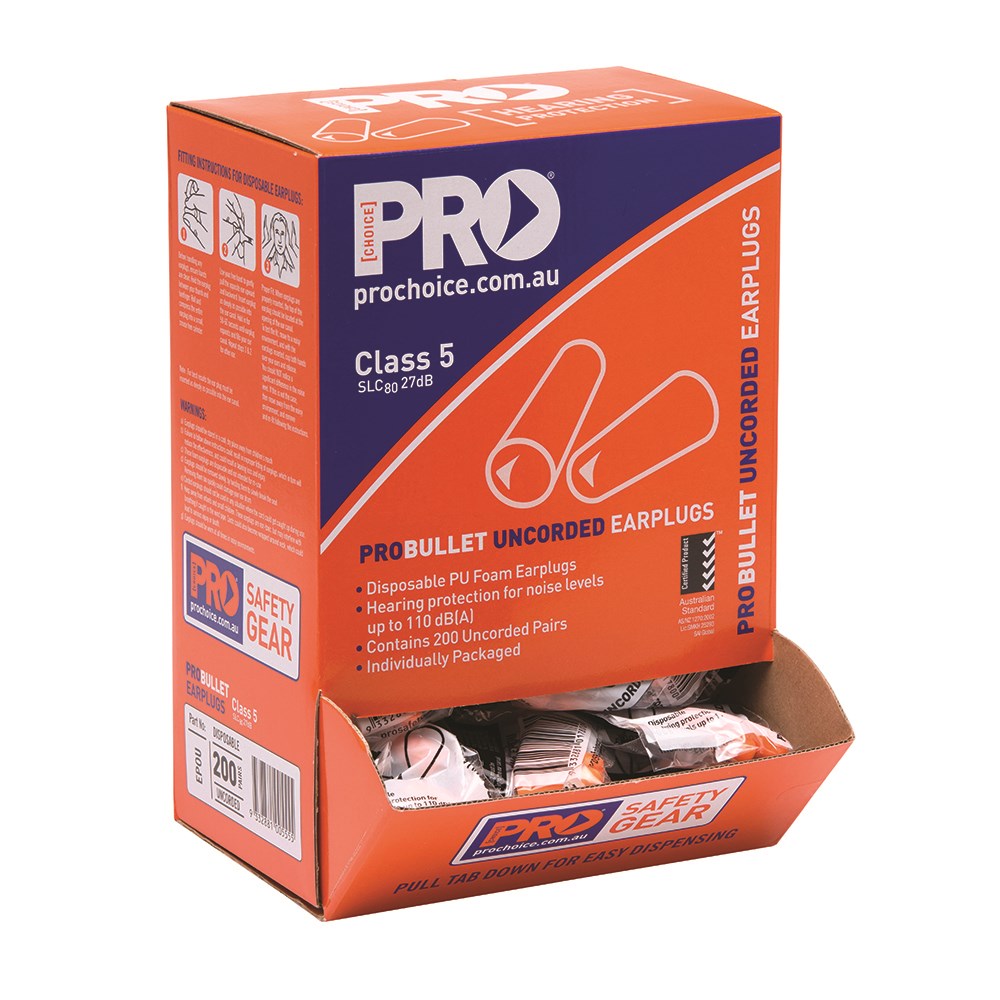 ProBullet Disposable Uncorded Earplugs (200 uncorded pairs) - EPOU