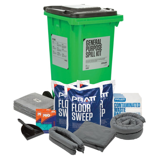 Economy 240ltr General Purpose Spill Kit, Wheelie Bin - ESKGP240
