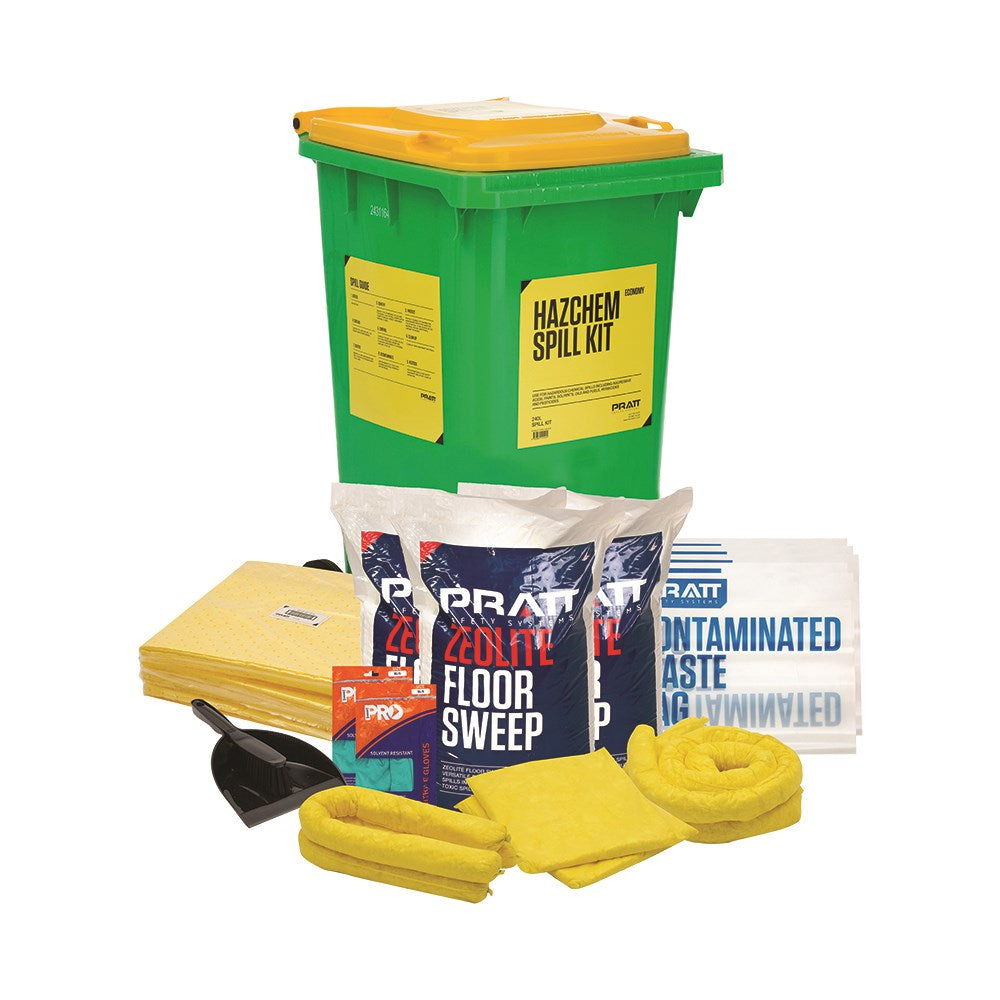 Economy 240ltr Hazchem Spill Kit, Wheelie Bin - ESKH240