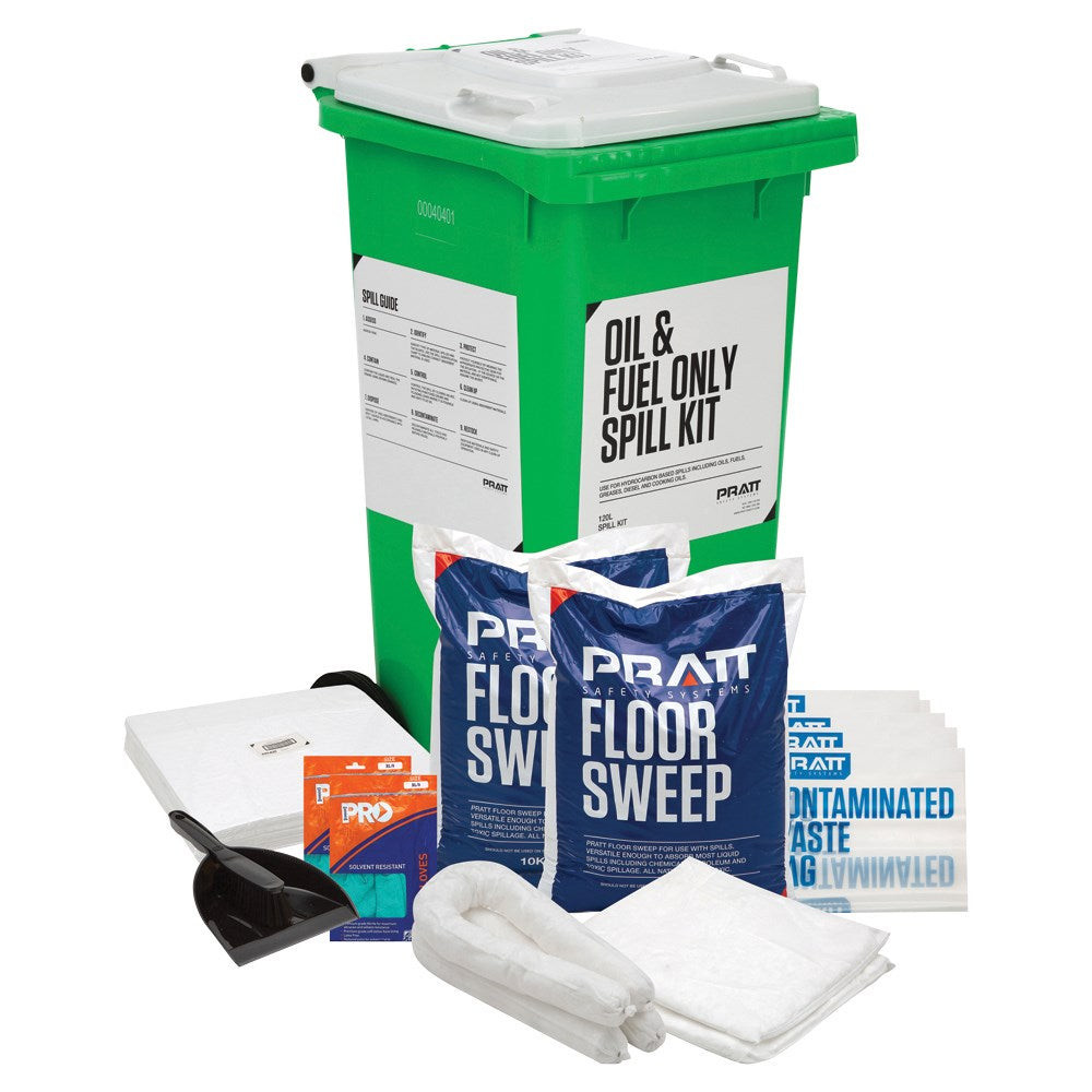 Economy 120ltr Oil & Fuel Spill Kit, Wheelie Bin - ESKOF120