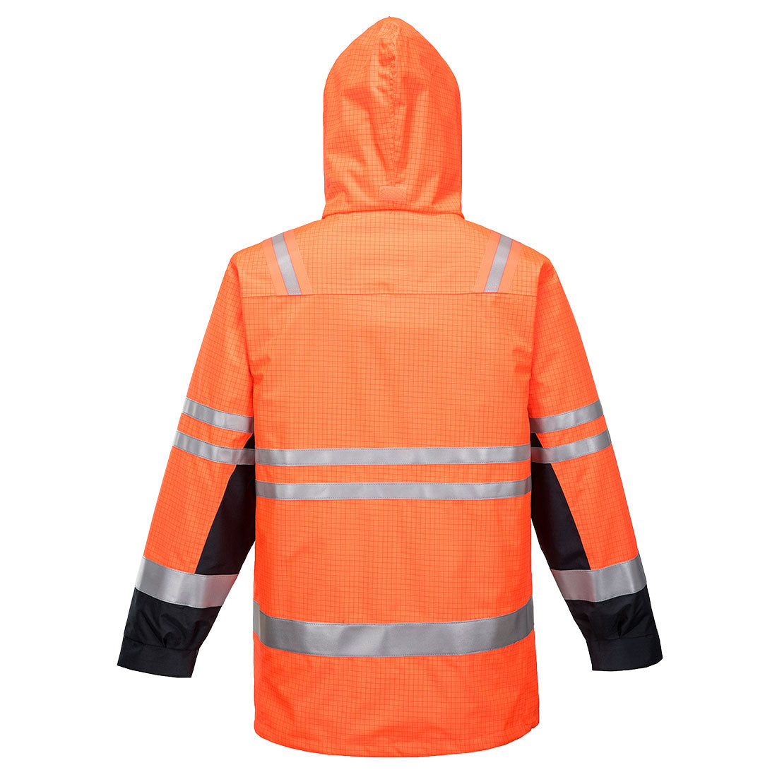 Orange and navy flame resistant hi-vis jacket